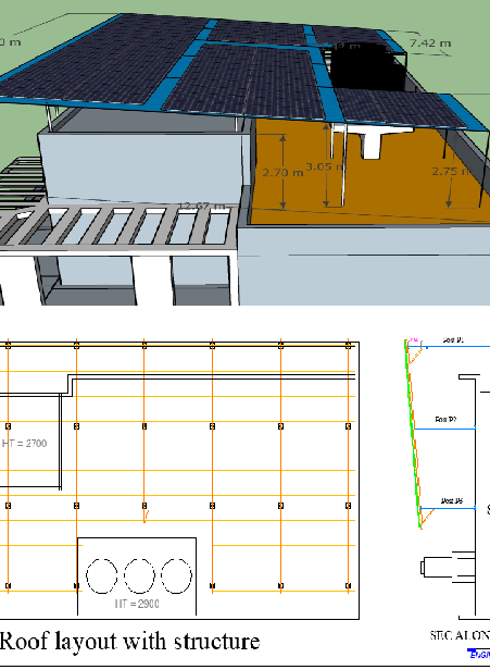 Elevated Solar Module mounting structure (Roof top systems)