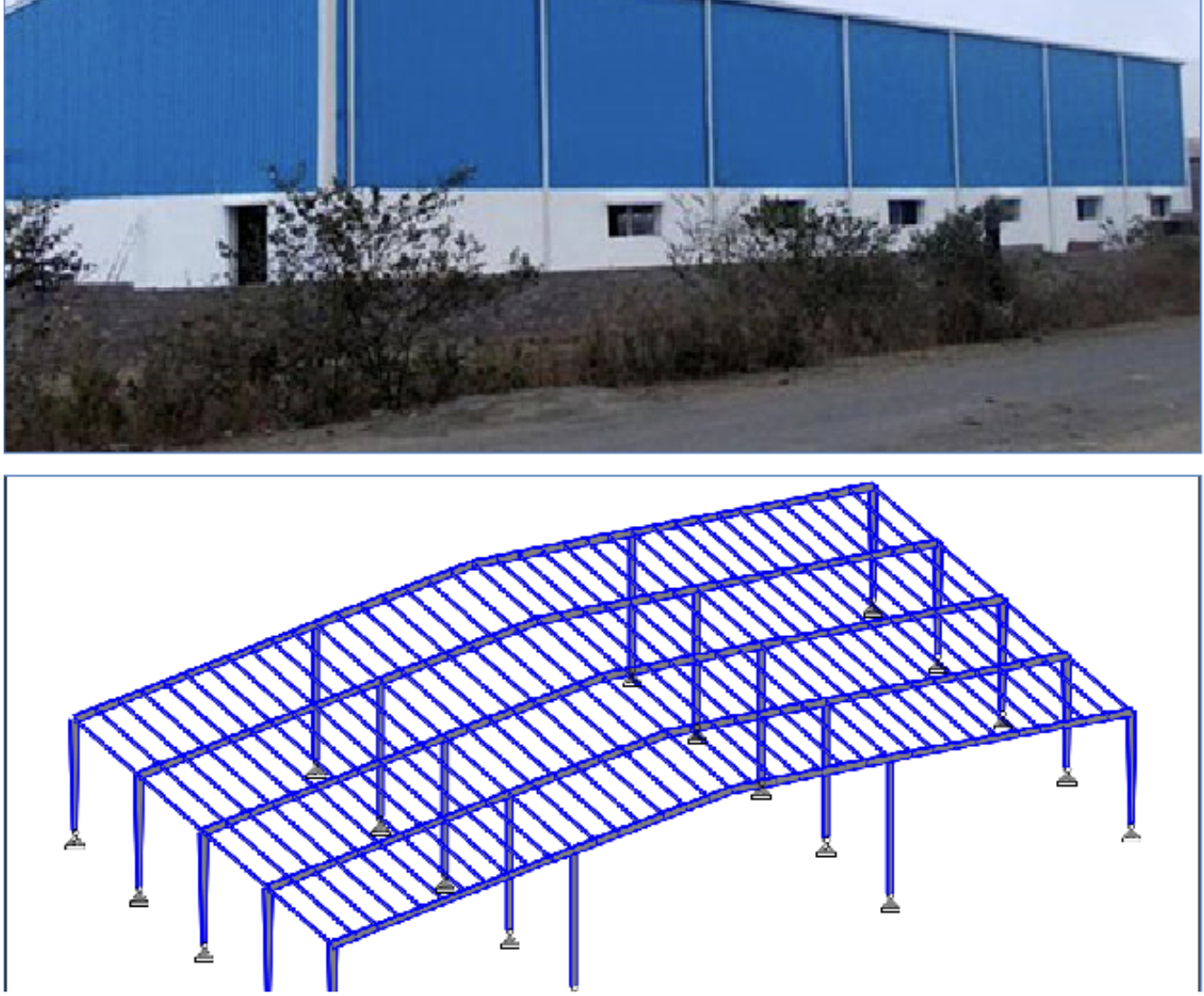 Roof stability verification of industrial sheds for Solar